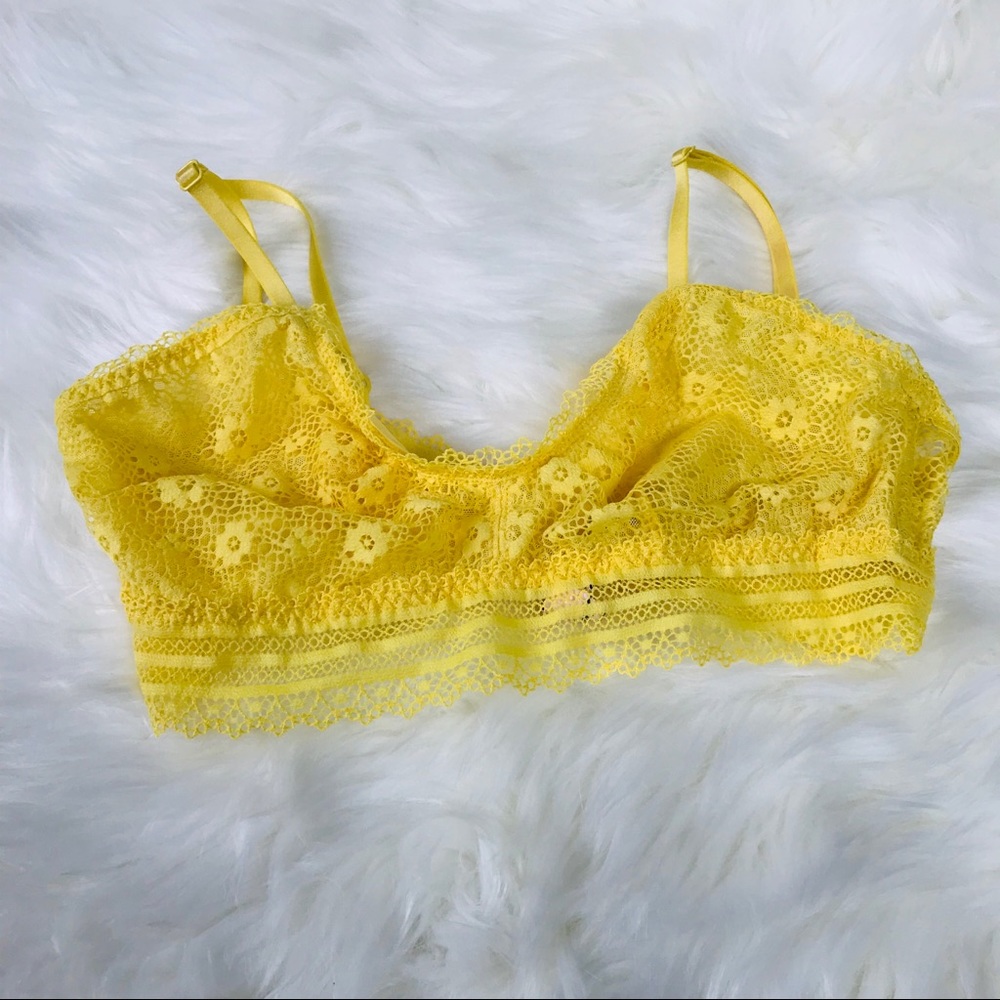 VS Yellow Lace Bralette Small